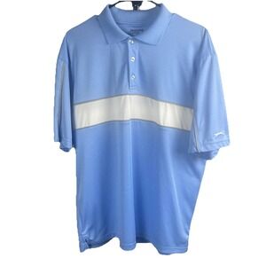 Slazenger Performance Golf Polo Shirt Short Sleeve Light Blue ‎ Mens M Wicking